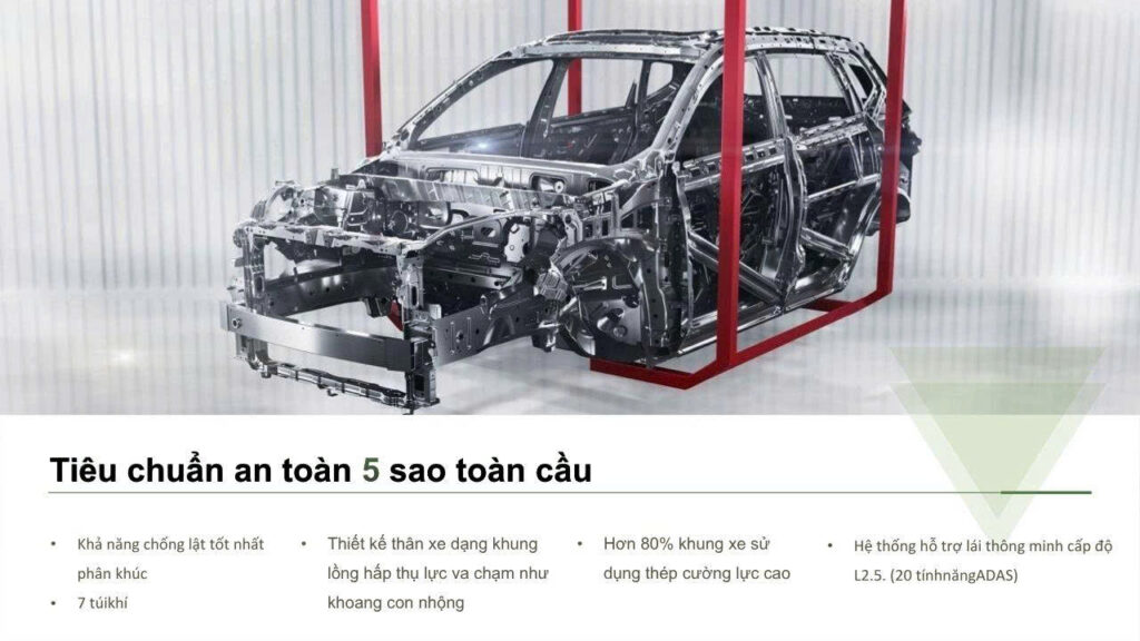 Khung thân xe sử dụng tỷ lệ cao thép cường lực